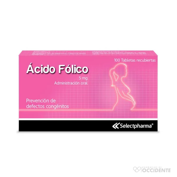 ACIDO FOLICO 5MG TABLETA X 20 (CAJA DE 5 BLISTER) (SELECTPHARMA)