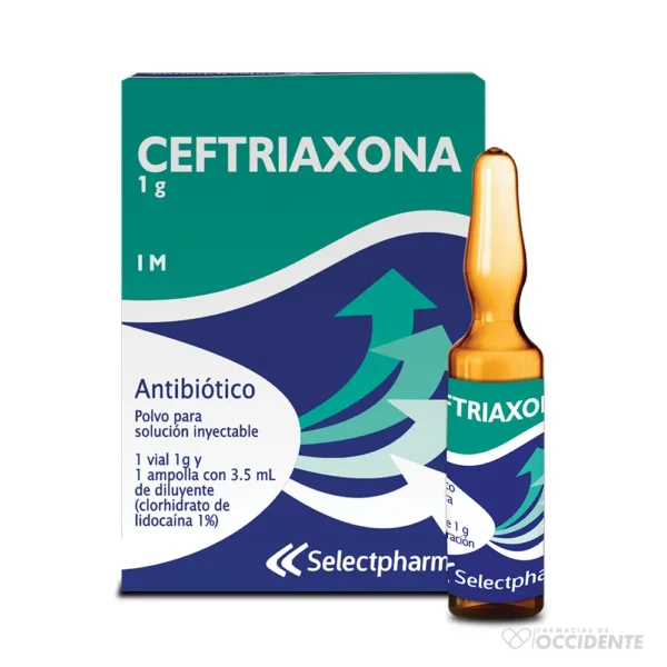 CEFTRIAXONA 1G PPI LIDOCAÍNA Vial 10ml Lid KIT (SELECTPHARMA)