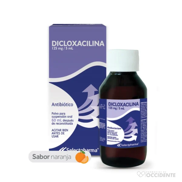 DICLOXACILINA 125mg/5ml 60ML POLVO PARA SUSPENSION. SELECTPHARMA