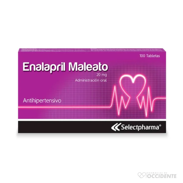 ENALAPRIL MALEATO 20MG TABLETA X20 (CAJADE 5 BLISTER) (SELECTPHARMA)