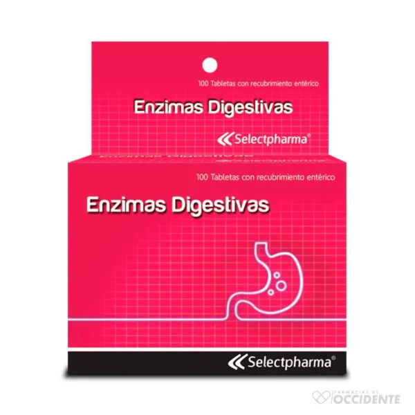 ENZIMAS DIGESTIVAS TABLETAS X 10 (CAJA DE 10 BLISTER). SELECTPHARMA