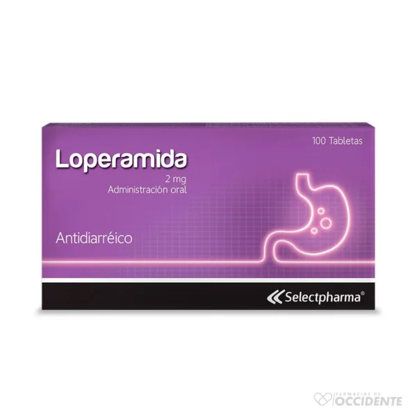 LOPERAMIDA 2mg TABLETA x 1. (CAJA DE 100) SELECTPHARMA