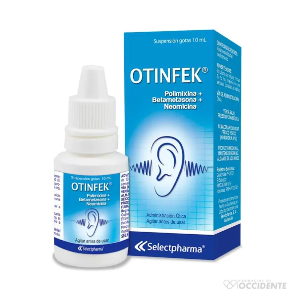 OTINFEK Susp OTICA Gotas 10ml (ANTIINFECCIOSO. DESINFLAMATORIO OTICO). SELECTPHARMA