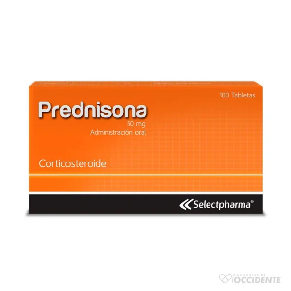 PREDNISONA 50mg TABLETA X 1. (CAJA DE 100) SELECTPHARMA