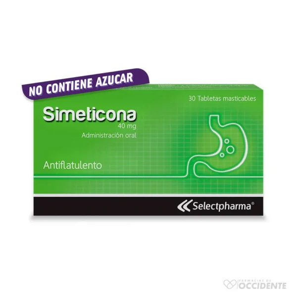 SIMETICONA 40mg X 10 TABLETAS. (CAJA DE 3 BLISTER) SELECTPHARMA