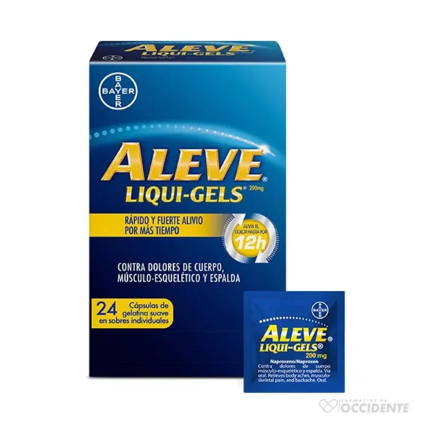 ALEVE EXTRA FUERTE LIQUI-GELS 200MG x UNIDAD CAJA24