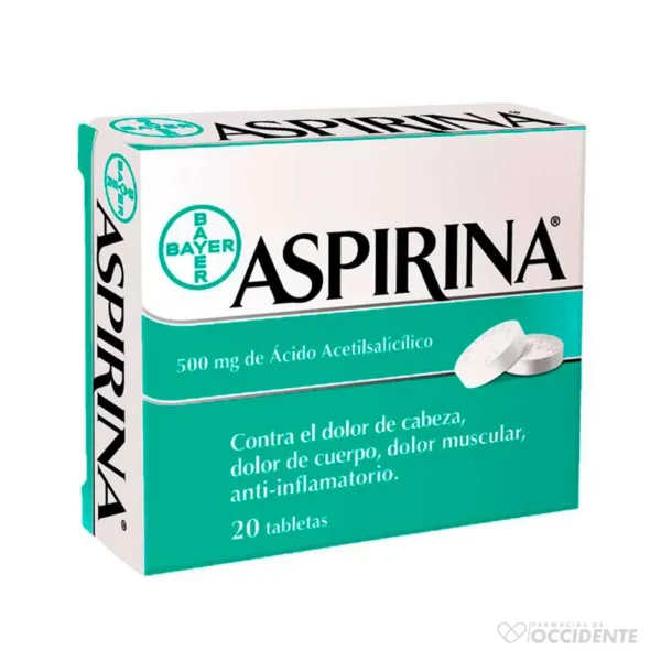 ASPIRINA ADULTO TABLETAS 500MG X 20